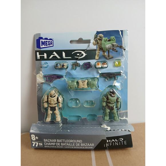 USED Mega Bloks Bazaar Battleground Halo Infinite Weather Action Figure 79 PCS - Picture 3 of 4
